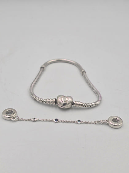 Pandora braclet with safety chain