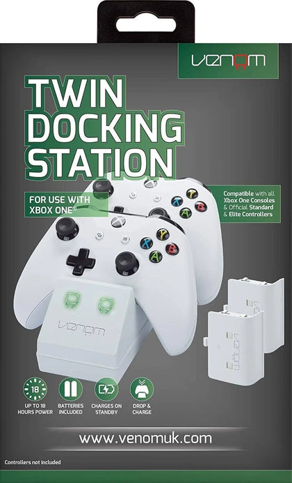 ***Black Friday Sales*** Venom Xbox One Twin Docking Station + x2 Battery Pack - White