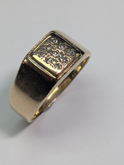 9ct Gold Square Diamond Ring Size I 1/2