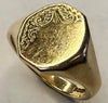 9CT Gold Patterned Gents Signet Ring Size T