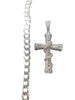 925 Hallmarked Silver Chain  & Silver Cross - 43.77g Total Weight, 24" Length *BRAND NEW*