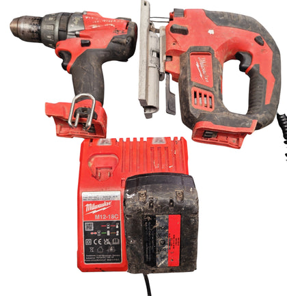 Milwaukee M18 CPD Brushless hammer Drill & M18 BJS Handle Jigsaw Set