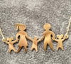 14ct Yellow Gold Family silhouette Necklace