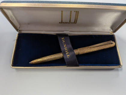 9ct Gold Dunhill Ball Point Pen With Case