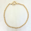 14k Real Solid Yellow Gold Rope Bracelet Women's - 7.5 Inches