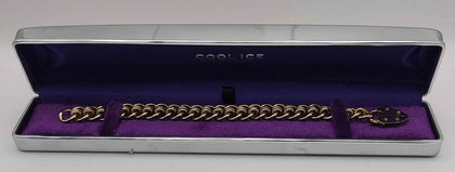 9ct Yellow gold bracelet 52.3g with hart lock hallmarked and Boxed