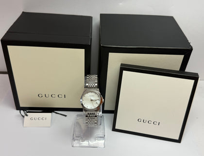 Gucci Watch G timeless 126.5 white shell dial ladies watch