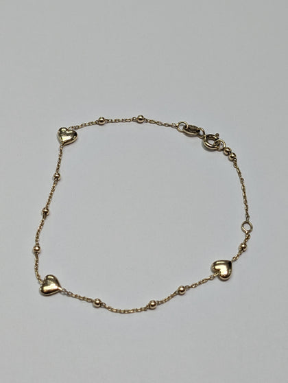 9ct Heart Bracelet