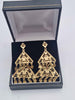 Pair of 9ct Yellow Gold Gypsy Style Dangle Drop Earrings – 8.14 Grams – Filigree Heart Charm Design