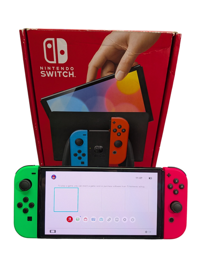 Oled Nintendo Switch Console Neon Boxed