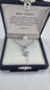 Silver Chain with Blue topaz pendant 16"
