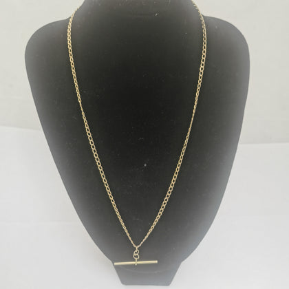 4.3G 9K (375) Hallmarked Gold T-Bar Necklace 20