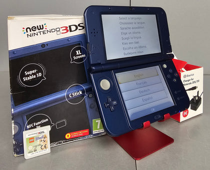 NEW 3DS XL Console, Metallic Blue, Boxed + Lego Friends Game