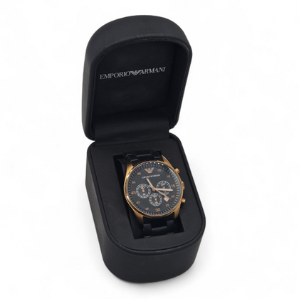 Emporio Armani AR5905 Men's Watch, Black and Gold