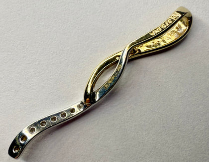 9ct White & Yellow Gold Diamond Pendant