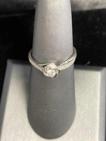 9CT Rose Design Diamond Ring