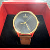 Hugo Mens HUGO Smash Gold Plated Brown Leather Strap Watch