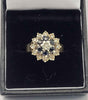 9Ct Yellow Gold Ring With Clear And Blue Stones - 4.92g Size P