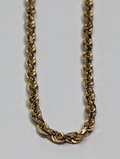 9ct gold twisted rope chain