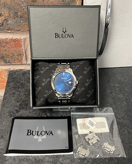 Bulova Blue Dial Stainless Steel Men's Watch