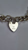 Heavy Curb Link Heart Padlock Charm Bracelet
