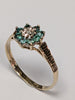 9ct gold diamond & green stone floral ring