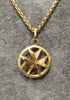 9ct Yellow Gold  Double Sided Domed Maltese Cross Pendant & 18.5" Belcher Chain