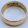 375 9CT YELLOW GOLD RING, BAND DESIGN, SIZE P, 3.7G, BOXXED
