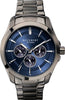Accurist Mens Watch with Blue Dial and Gun Metal Bracelet