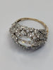 9ct gold ring with white gold & cz stones size L1/2