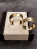 14ct Yellow & White Gold Matching Wedding Band Rings Sizes - R & L