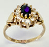 9ct yellow gold cluster ring with CZ stones size L 1/2