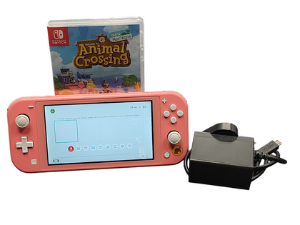 Nintendo Switch Lite Animal Crossing Edition Bundle **Unboxed**