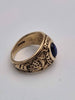 9ct Yellow Gold Blue Spinel College Ring (London university) - Size G - 4.55 Grams