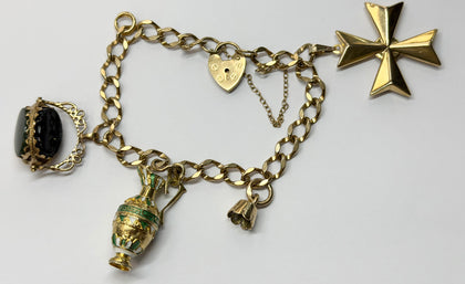 9ct yellow gold charm bracelet