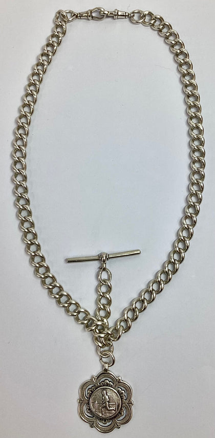 Silver Albert Chain - 19”