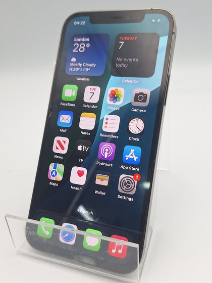 Apple iPhone 12 Pro 128GB black smartphone unlocked unboxed 82% batt...small chip on front screen.