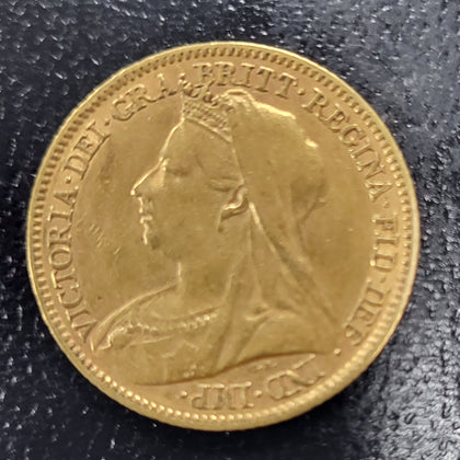 22ct 1900 Victoria Half Sovereign Coin - 3.9G