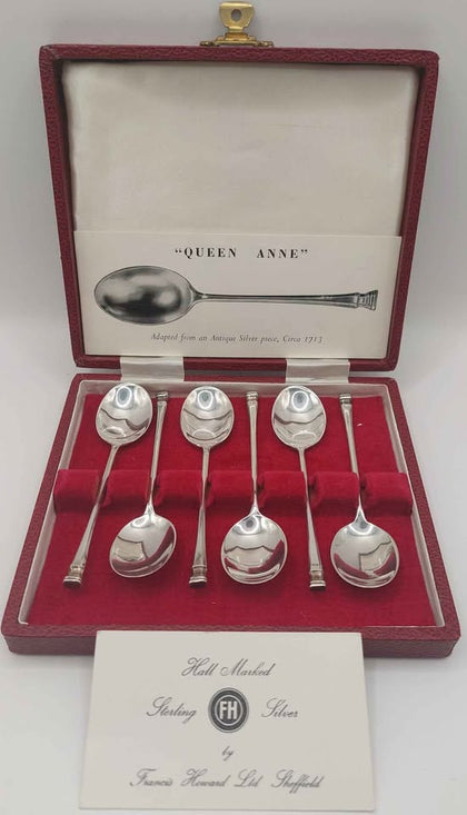 Fine 999 Silver spoons queen Anne full Hallmarked with box