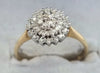 9ct Gold Diamond Cluster Size "P"