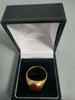 9ct GOLD RING 375 5.5G Size P RED STONE