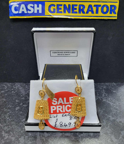 21ct Gold Earrings 7.96g