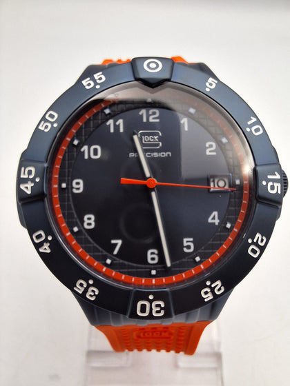 Glock GW-15-8-22 Steel Blue 43mm mens quartz watch with 2 straps and box