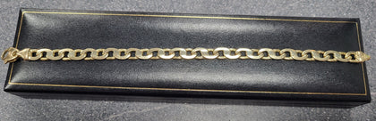 9ct Yellow Gold Anchor Link Bracelet - 22G - 9