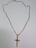 9ct gold curb chain with cross