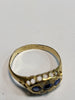 Beautiful 18ct Yellow Gold Ring With Blue Stones - 1.94G - Size N - Hallmarked
