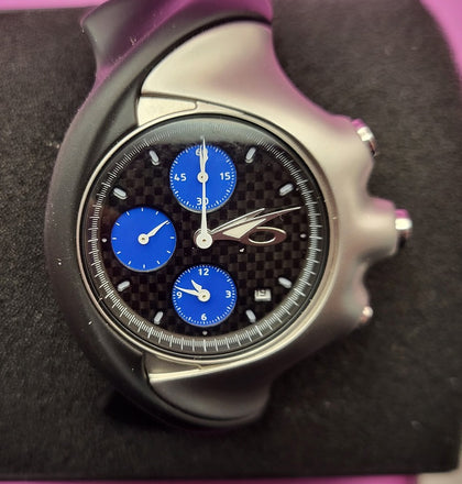 Oakley Detonator Carbon Face Blue Dial - Boxed With Instructions Booklet