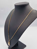 9ct Yellow Gold Curb Chain Necklace With Spinner Fob Pendant - 24" Long - 11.32 Grams