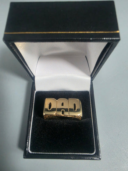 9CT Gold DAD Ring 375 8.1G HM Size X