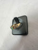 9ct Green Stone & Dia Yellow Gold Ring - Size S